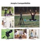 K&F Concept Treppiede per fotocamera, 68" Treppiedi per DSLR da viaggio portatile leggero per esterni per fotocamera, telefono, registrazione video, treppiede, clip per cellulare per smartphone, streaming live, vlog S254A3+BV01