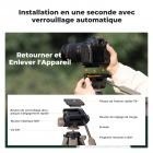 75"/190cm Trépied Appareil Photo en Aluminium, Trépied Caméra de Voyage Portable Compact et Léger avec Tête Supportant 4kg, Prise de Vue Bluetooth 10m