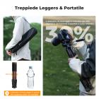 K&F Concept Treppiede Fotocamera e Smartphone 190cm, Treppiede Leggero in Alluminio S255A3+BV01 con Telecomando Bluetooth/Borsa/Clip 2-in-1, Cavalletto Fotografico per Canon Nikon Sony/DSLR/iPhone