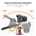 K&F Concept 173cm Treppiede Leggero in Fibra di Carbonio per Fotocamera con Testa Idraulica per Video, Pieghevole, Gamba Smontabile e Blocco a Vite in Metallo, Serie Omni O255C4+FH-03