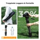 K&F Concept Treppiede Fotocamera e Smartphone 190cm, Treppiede Leggero in Alluminio S255A3+BV01 con Telecomando Bluetooth/Borsa/Clip 2-in-1, Cavalletto Fotografico per Reflex/DSLR/iPhone/Samsung