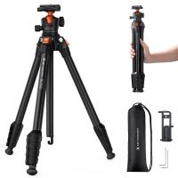 Treppiede per Fotocamera Compatto e Leggero in Plastica BH-40 Gimbal, piedini in gomma 2 in 1 + punte in metallo, con supporto per telefono e tablet Omni O235A1+BH-40