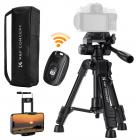 Mini trípode de escritorio K&F Concept para cámara, trípode de aluminio de 25'' para video, teléfono celular y control remoto, trípode de viaje portátil para cámaras DSLR, videocámaras, teléfonos, proyectores y telescopios S233A0