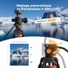 Trépied Vidéo 202 cm (79,52")  avec Tête Fluide - Support Robuste en Aluminium, Inclinaison -70°/+90° - Idéal pour Streaming, Interviews, Événements, Mariages et Tournage Vidéo (Fluidité Pré-réglée)
