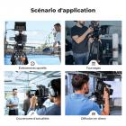 Trépied Vidéo 202 cm (79,52")  avec Tête Fluide - Support Robuste en Aluminium, Inclinaison -70°/+90° - Idéal pour Streaming, Interviews, Événements, Mariages et Tournage Vidéo (Fluidité Pré-réglée)