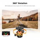 63" aluminiums rejsekamerastativ med Arca-kompatibelt kuglehoved, kompakt, bærbart og let stativ vejer 1,2 kg, maks. belastning 10 kg til DSLR, spejlløst spotting scope, iPhone teleprompter, K&F CONCEPT