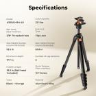 63" aluminiums rejsekamerastativ med Arca-kompatibelt kuglehoved, kompakt, bærbart og let stativ vejer 1,2 kg, maks. belastning 10 kg til DSLR, spejlløst spotting scope, iPhone teleprompter, K&F CONCEPT