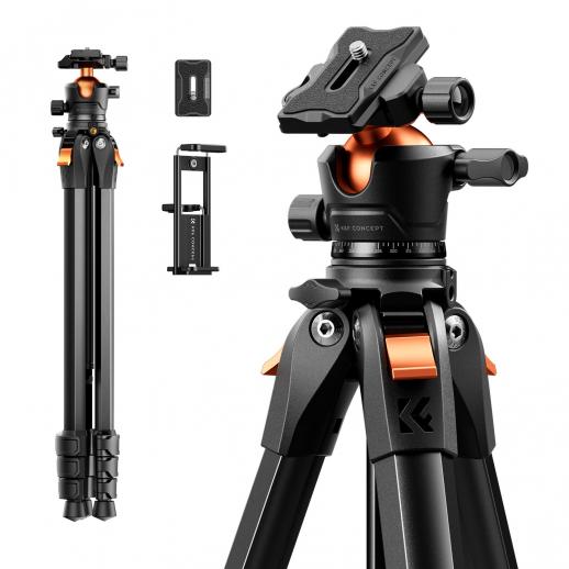 172 cm (67,72") Trépied Photo Voyage en Aluminium – Rotule Ball Arca-Swiss – Ultra-Léger 1,18 kg (Max 10 kg) – Compact pour DSLR, Hybride, Smartphone et Longue-vue