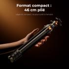 172 cm (67,72") Trépied Photo Voyage en Aluminium – Rotule Ball Arca-Swiss – Ultra-Léger 1,18 kg (Max 10 kg) – Compact pour DSLR, Hybride, Smartphone et Longue-vue