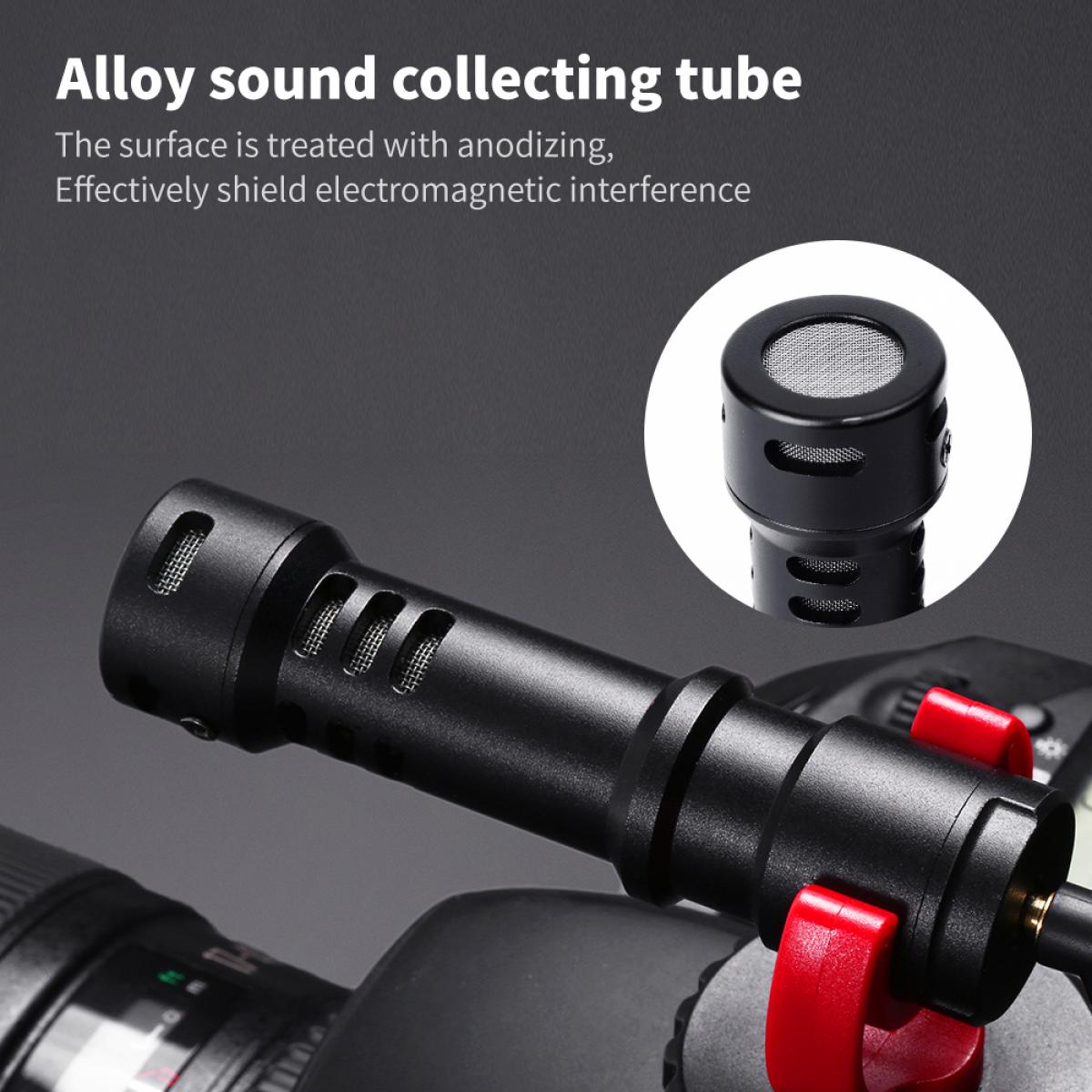 Camera Videomicrofoonset voor YouTube, Vlog-windscherm 3,5 mm voor telefoon en camera