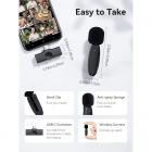 AP004 trådløs Lavalier-mikrofon for Android - USB C Mini trådløs Lavalier-mikrofon for opptak, YouTube-videoer, livestreaming, vlogging (ingen app eller Bluetooth kreves)