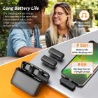 J13 One for Two, Trådlös Lavalier-mikrofon för iPhone iPad, Plug and Play, med laddningsfodral, för intervjuer, videoinspelning, Tiktok, Live Streaming - 2.4G radiobrusreducering, ingen APP och Bluetooth krävs