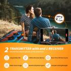 J13 One for Two, Trådlös Lavalier-mikrofon för iPhone iPad, Plug and Play, med laddningsfodral, för intervjuer, videoinspelning, Tiktok, Live Streaming - 2.4G radiobrusreducering, ingen APP och Bluetooth krävs