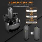 M8 Pro draadloze lavaliermicrofoon Leereel plug-play mini-reversmicrofoon met 700mAh oplaadetui