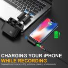 Microfone de lapela sem fio S13 para iPhone iPad, estojo de carregamento com indicador de bateria, microfone sem fio Plug and Play com 2 microfones para gravação de vídeo, Tiktok, YouTube, sincronização automática e cancelamento de ruído