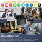 Microfone de lapela sem fio S13 para iPhone iPad, estojo de carregamento com indicador de bateria, microfone sem fio Plug and Play com 2 microfones para gravação de vídeo, Tiktok, YouTube, sincronização automática e cancelamento de ruído