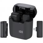 Langaton S11 Lavalier-mikrofoni iPhonelle, langaton mikrofoni iPhonelle kannettavalla latauskotelolla, automaattinen synkronointi, iPhone-mikrofoni videon tallennusta varten Podcast/YouTube/Facebook/TikTok/Vlog