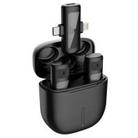 M10 Jeden-dwa mikrofony bezprzewodowe z etui do ładowania, typ C, interfejs Apple Bezprzewodowy mikrofon krawatowy 2 w 1, 3 poziomy redukcji szumów, do Youtube, nagrywania, blogowania wideo, transmisji na żywo z Facebooka