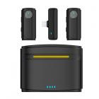 J20 One-to Wireless Lavalier-mikrofon, ladeveske, ett-trykks støyreduksjon, for Youtube, opptak, videoblogging, Facebook Live Streaming, for Lightning-grensesnitt