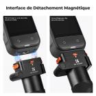 Perche à selfie pliable à fixation magnétique K&F CONCEPT, compatible avec Insta360 X5, tige d'extension invisible de 89 cm (35 pouces) en alliage d'aluminium, poignée réglable avec verrouillage de sécurité