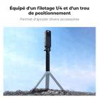 Perche à selfie pliable à fixation magnétique K&F CONCEPT, compatible avec Insta360 X5, tige d'extension invisible de 89 cm (35 pouces) en alliage d'aluminium, poignée réglable avec verrouillage de sécurité