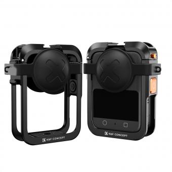 K&F CONCEPT Kamerakäfig für DJI Osmo 360, Schutzhülle aus Aluminiumlegierung, Aluminiumgehäuse mit Silikon-Objektivabdeckung, Erweiterungsrahmen mit 2 Blitzschuhhalterungen, DJI Osmo 360 Zubehör