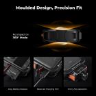 K&F CONCEPT Metalkamerabur kompatibelt med DJI Osmo 360 tilbehør, beskyttelsesetui i aluminium | med silikoneobjektivdæksel | Udvidelsesramme med 2 koldskobeslag | Indbygget opladningsgrænseflade