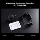 K&F CONCEPT Metalkamerabur kompatibelt med DJI Osmo 360 tilbehør, beskyttelsesetui i aluminium | med silikoneobjektivdæksel | Udvidelsesramme med 2 koldskobeslag | Indbygget opladningsgrænseflade
