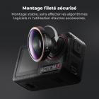 Objectif grand angle K&F CONCEPT compatible avec DJI Osmo Action 5 Pro, à visser, offrant un champ de vision plus large de 185°, en verre optique multicouche. Accessoires pour caméra d'action Osmo Action 4.