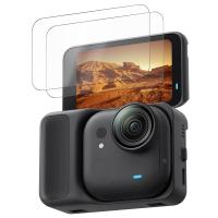 Protector de pantalla K&F CONCEPT (3 unidades) compatible con Insta360 GO Ultra, borde curvo 2.5D, vidrio templado de alta definición, dureza 9H, antiarañazos y antiburbujas, accesorios para cámara de acción Go Ultra.