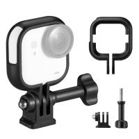 Marco de expansión K&F CONCEPT compatible con accesorios de cámara de acción Insta360 Go Ultra, con adaptador de rosca de 1/4", juego de soporte para trípode, palo de selfie, bicicleta, coche, casco y soporte de mentón.