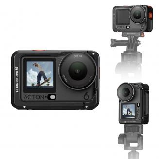 Klatka fotograficzna K&F CONCEPT ze stopu aluminium, kompatybilna z akcesoriami do kamer DJI Osmo Action 6, ochrona obudowy z ramą rozszerzającą i mocowaniem na wagę stopkę | Adapter śrubowy 1/4" do statywu, kija do selfie