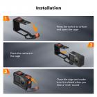 Klatka fotograficzna K&F CONCEPT ze stopu aluminium, kompatybilna z akcesoriami do kamer DJI Osmo Action 6, ochrona obudowy z ramą rozszerzającą i mocowaniem na wagę stopkę | Adapter śrubowy 1/4" do statywu, kija do selfie