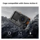 K&F CONCEPT Camera Cage + Screen Protector Kit van aluminiumlegering, compatibel met DJI Osmo Action 6 camera-accessoires, beschermende cage uitbreidingsframe met cold shoe-bevestiging voor statief en selfiestick.