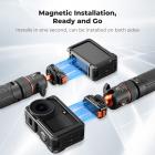 Magnetyczny adapter szybkiego zwalniania K&F CONCEPT kompatybilny z DJI Osmo Nano/Osmo Action 6, podstawka rozszerzeń z otworem na śrubę 1/4 cala/składane złącze/klamra szybkiego zwalniania, akcesoria do kamer sportowych