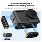 Magnetyczny uchwyt szybkiego montażu K&F CONCEPT kompatybilny z DJI Osmo Action 6/Osmo Nano, aluminiowa podstawa przedłużająca z otworem na śrubę 1/4” do statywu, kija do selfie i akcesoriów do kamer sportowych