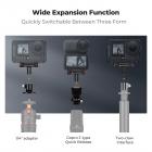 K&F CONCEPT 2-pak magnetisk adapterbeslag til DJI Osmo Nano/Osmo Action 6, hurtigudløsende forlængerbeslag med 1/4" adapter/hurtigudløserspænde til stativ, actionkamera-vloggingtilbehør