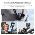 K&F CONCEPT 2-pak magnetisk adapterbeslag til DJI Osmo Nano/Osmo Action 6, hurtigudløsende forlængerbeslag med 1/4" adapter/hurtigudløserspænde til stativ, actionkamera-vloggingtilbehør