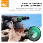 Filtre CPL K&F CONCEPT compatible avec le DJI Osmo Nano Standard Combo, filtre polarisant circulaire pour objectif de mini-caméra, verre optique HD multicouches
