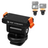 Support de griffe porte-accessoires K&F CONCEPT compatible avec DJI Osmo Nano/Osmo Action 6, support magnétique à fixation rapide pour caméra d'action, adaptateur pour trépied, connecteur de griffe porte-accessoires avec filetage 1/4".