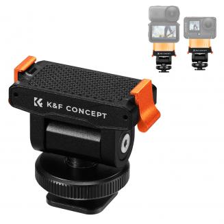 K&F Concept Supporto a slitta fredda compatibile con DJI Osmo Nano/Osmo Action 6, supporto magnetico a montaggio rapido per action camera, adattatore per treppiede, connettore per fotocamera a slitta fredda con foro per vite da 1/4"