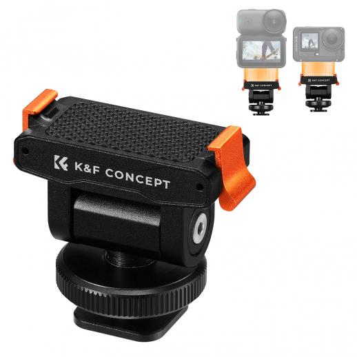 K&F Concept Supporto a slitta fredda compatibile con DJI Osmo Nano/Osmo Action 6, supporto magnetico a montaggio rapido per action camera, adattatore per treppiede, connettore per fotocamera a slitta fredda con foro per vite da 1/4"