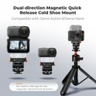 K&F Concept Supporto a slitta fredda compatibile con DJI Osmo Nano/Osmo Action 6, supporto magnetico a montaggio rapido per action camera, adattatore per treppiede, connettore per fotocamera a slitta fredda con foro per vite da 1/4"
