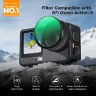 K&F CONCEPT Snap-on sort diffusionsfilter 1/4" kompatibelt med DJI Osmo Action 6, Creative Mist-filmeffektfiltre, multicoated/optisk glas/aluminiumslegering ramme til actionkamera tilbehør