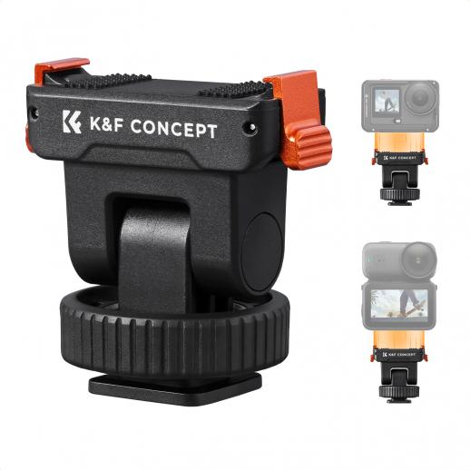 K&F CONCEPT Supporto per flash freddo in plastica, compatibile con DJI Osmo Nano/Osmo Action 6, supporto magnetico rapido per action camere, adattatore treppiede, attacco fotocamera flash