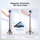 K&F CONCEPT 142 cm/55,9" telescopische selfiestick met statief voor actiecamera's, 2-in-1 draagbare standaard met handvat voor GoPro Hero 13/12/11/10/9/8, DJI Osmo Action 6/Osmo Action 5 Pro/4/3 accessoires