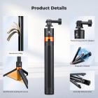 K&F CONCEPT 142 cm/55,9" telescopische selfiestick met statief voor actiecamera's, 2-in-1 draagbare standaard met handvat voor GoPro Hero 13/12/11/10/9/8, DJI Osmo Action 6/Osmo Action 5 Pro/4/3 accessoires