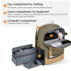 Zaino fotografico Elegante borsa fotografica in tela con parapioggia per fotocamera DSLR, laptop da 14 pollici, treppiede