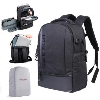 Zaino per Fotocamera in Tela, Zaino per Laptop Multifunzione da 15