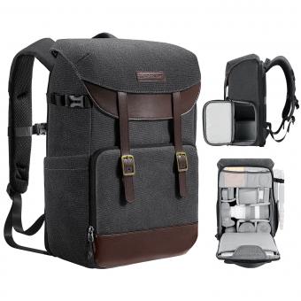 K&F Concept 20L Zaino Fotografico Multifunzionale con Copertura Antipioggia - Backpack Urban Wander 02（Grigio Fumo）